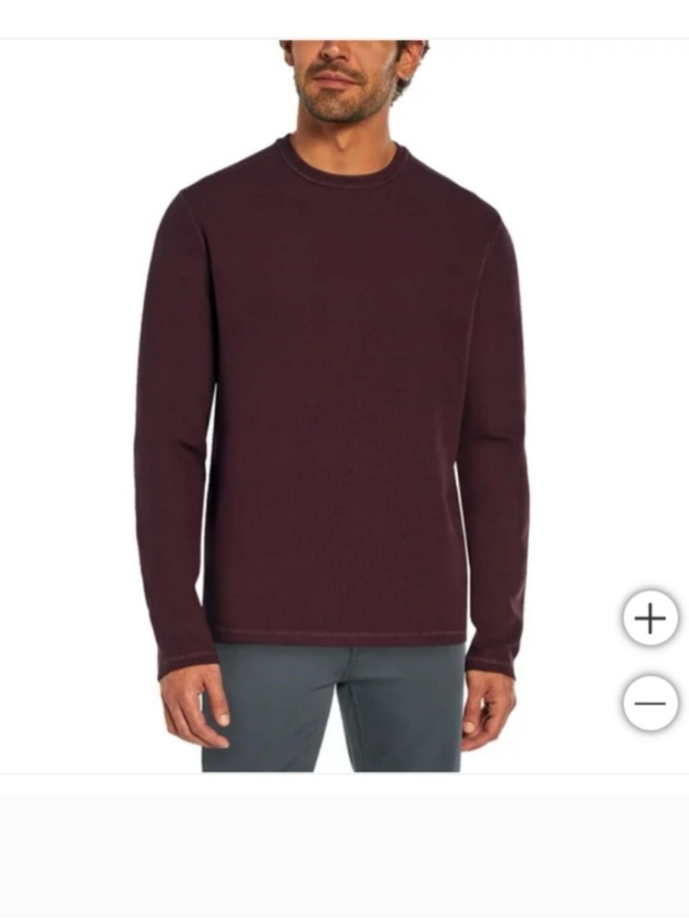 NWT Banana Republic Men's Texturrd Double Knit Crew- Burgundy